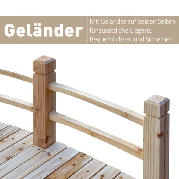 Outsunny Holzbrücke natur B/H/L: ca. 67x48x1525 cm ca. 181 kg – Bild 5