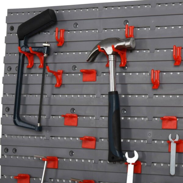 Werkzeuglochwand mit 54-teiliges Zubehör grau B/H/T: ca. 96x54x23 cm – Bild 4