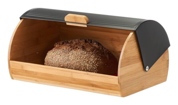 Zeller Brotkasten schwarz Bambus B/H/L: ca. 27x19x39 cm – Bild 2