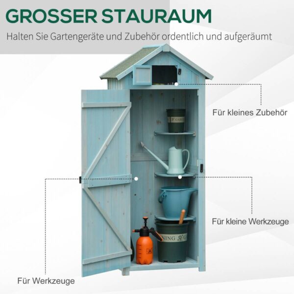 Outsunny Gartenhaus hellblau B/H/L: ca. 54x179x77 cm – Bild 3