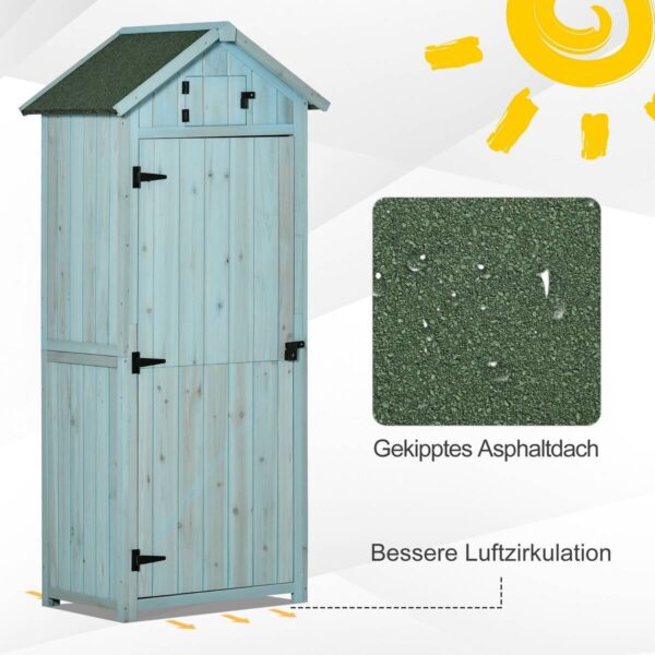 Outsunny Gartenhaus hellblau B/H/L: ca. 54x179x77 cm – Bild 4