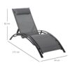 Outsunny Gartenliege grau Aluminium B/H/L: ca. 64x82x171 cm Outsunny Gartenliege grau Aluminium B/H/L: ca. 64x82x171 cm – Bild 3