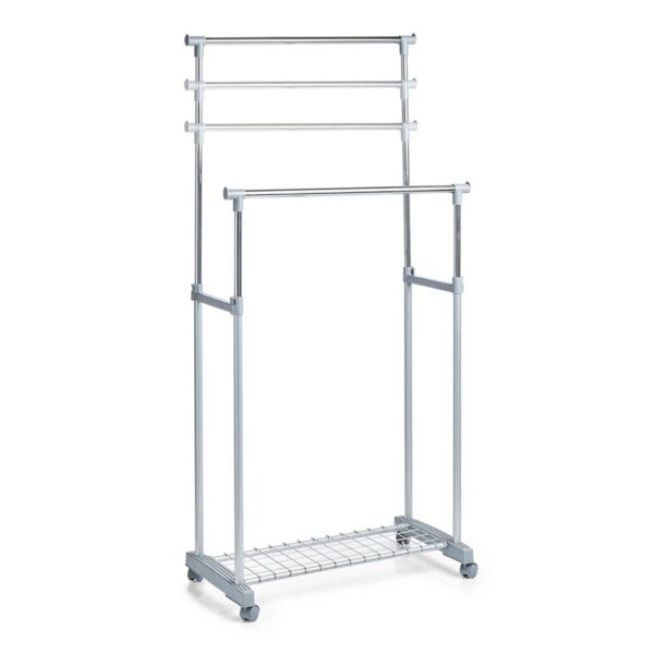 Zeller Rollkleiderständer Silbergrau Metall B/H/L: ca. 43x170x83 cm – Bild 2