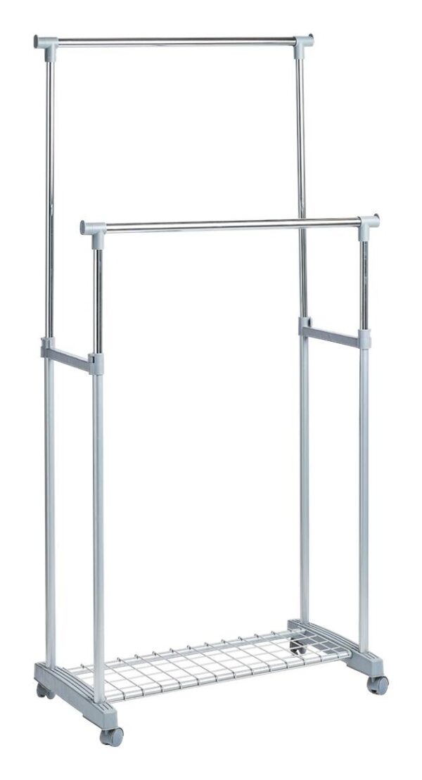 Zeller Rollkleiderständer Silbergrau Metall B/H/L: ca. 43x170x83 cm – Bild 4