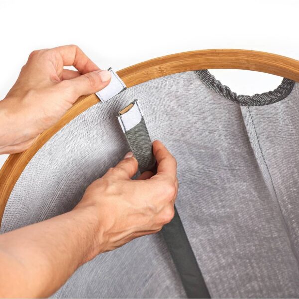 Zeller Wäschesammler 2-fach grau Polyester B/H/L: ca. 33,5x50,5x53,5 cm – Bild 3