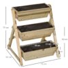 Outsunny Blumentreppe natur Holz B/H/L: ca. 61x77x71 cm Outsunny Blumentreppe natur Holz B/H/L: ca. 61x77x71 cm – Bild 2