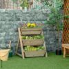 Outsunny Blumentreppe natur Holz B/H/L: ca. 61x77x71 cm Outsunny Blumentreppe natur Holz B/H/L: ca. 61x77x71 cm – Bild 5