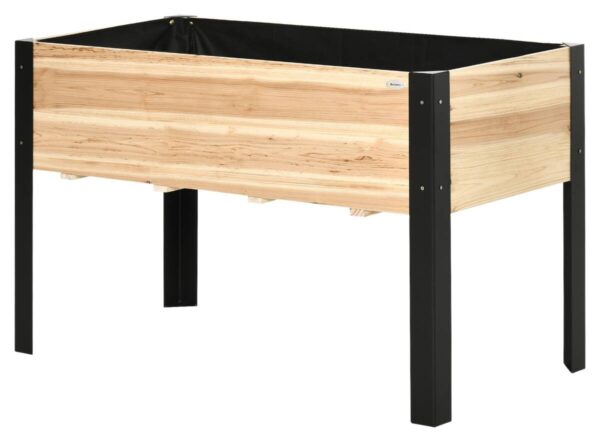 Outsunny Hochbeet schwarz Stahl B/H/L: ca. 60x74x120 cm – Bild 2