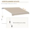 Outsunny Fenstermarkise mit Handkurbel weiß B/T/L: ca. 395x350x245 cm – Bild 3