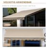 Outsunny Fenstermarkise mit Handkurbel weiß B/T/L: ca. 395x350x245 cm – Bild 4