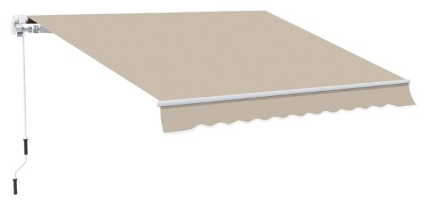 Outsunny Fenstermarkise mit Handkurbel weiß B/T/L: ca. 395x350x245 cm – Bild 5