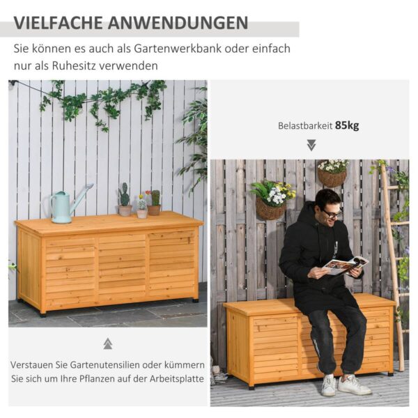 Outsunny Gartenschrank natur Holz B/H/L: ca. 56x60x127 cm Outsunny Gartenschrank natur Holz B/H/L: ca. 56x60x127 cm – Bild 3
