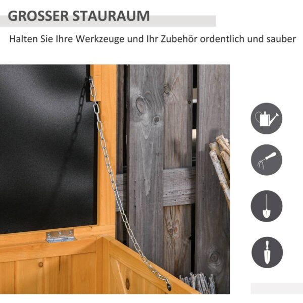 Outsunny Gartenschrank natur Holz B/H/L: ca. 56x60x127 cm Outsunny Gartenschrank natur Holz B/H/L: ca. 56x60x127 cm – Bild 5