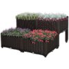 Outsunny Hochbeet dunkelbraun Polypropylen B/T: ca. 80x40 cm – Bild 4