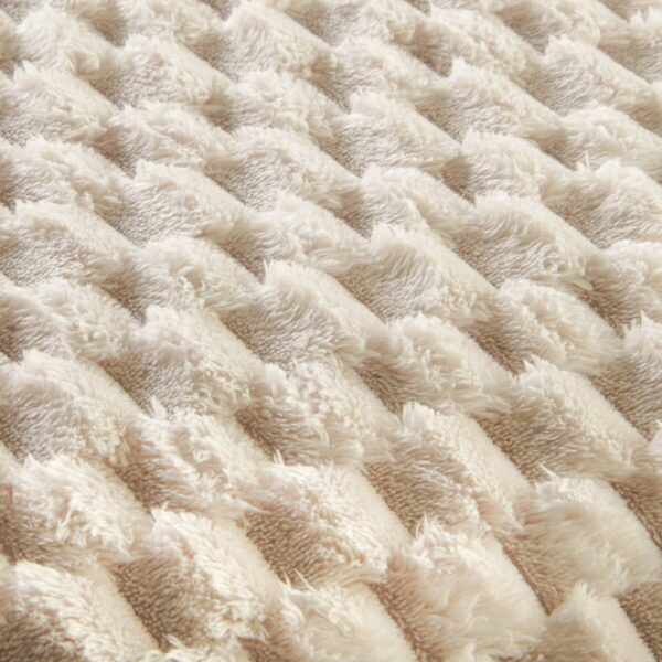 Wohndecke Wabe beige Polyester B/L: ca. 150x200 cm – Bild 3