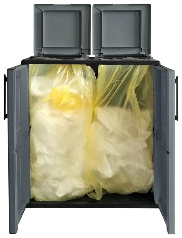 ArtPlast Mülltrennungsschrank Free grau Kunststoff B/H/T: ca. 68x84x37 cm – Bild 3
