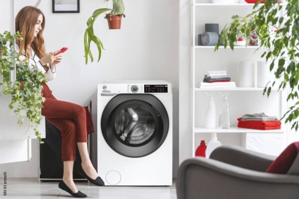 Hoover Waschmaschine HW4 37XMBB/1-S weiß B/H/T: ca. 60x85x46 cm ca. 7 kg – Bild 5