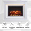 Balderia Elektrischer-Kamin Baldur EF61D-MT119A weiß MDF B/H/T: ca. 100x83x28 cm ca. 2000 W – Bild 3