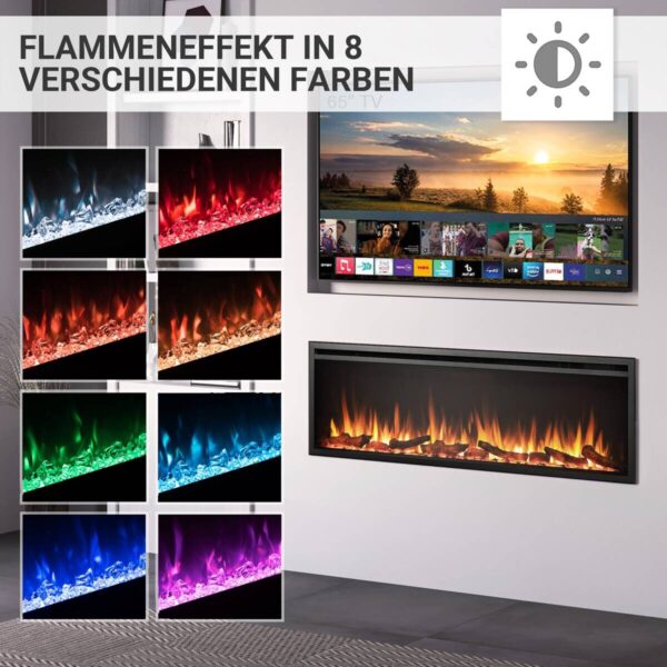 Balderia Elektrischer-Kamin Atlanta EF288B schwarz B/H/L: ca. 14,7x48x152,4 cm – Bild 4