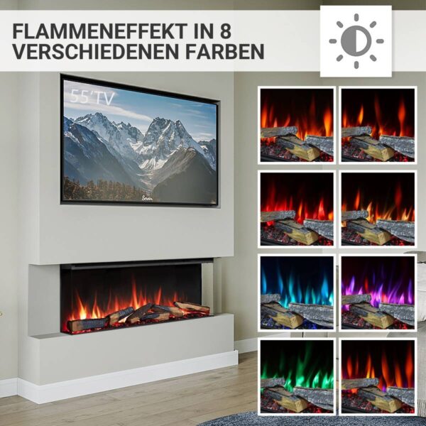 Balderia Elektrischer-Kamin EF408A Athena 44"" schwarz B/H/T: ca. 113x50x21 cm ca. 1500 W – Bild 3