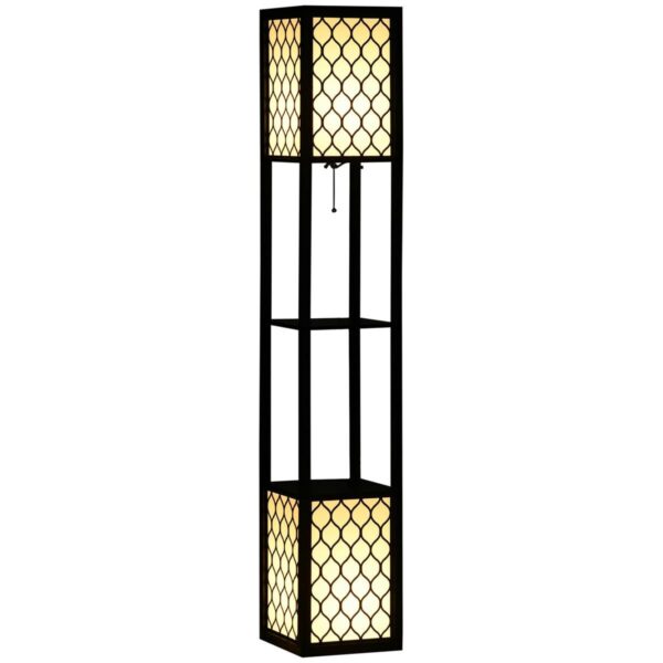 HOMCOM Stehlampe B31-321V90 schwarz Baumwolle MDF B/H/T: ca. 26x156x26 cm HOMCOM Stehlampe B31-321V90 schwarz Baumwolle MDF B/H/T: ca. 26x156x26 cm – Bild 2