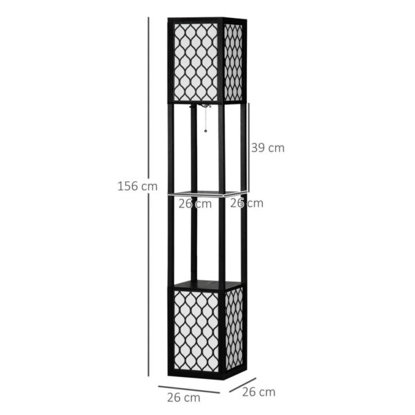 HOMCOM Stehlampe B31-321V90 schwarz Baumwolle MDF B/H/T: ca. 26x156x26 cm HOMCOM Stehlampe B31-321V90 schwarz Baumwolle MDF B/H/T: ca. 26x156x26 cm – Bild 3