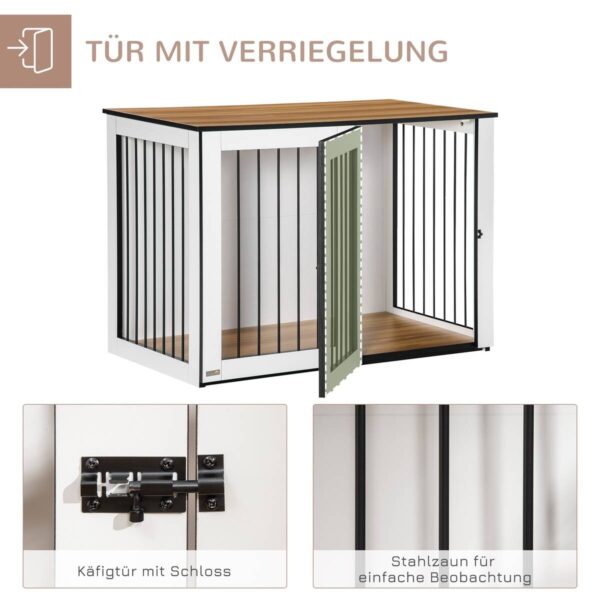 PawHut Hundekäfig weiß Spanplatte B/H/L: ca. 60x76x106 cm PawHut Hundekäfig weiß Spanplatte B/H/L: ca. 60x76x106 cm – Bild 2