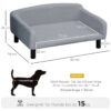 PawHut Hundesofa hellgrau Polyester B/H/L: ca. 82x36x54 cm – Bild 3