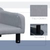 PawHut Hundesofa hellgrau Polyester B/H/L: ca. 82x36x54 cm – Bild 4
