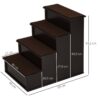 PawHut Haustiertreppe dunkelbraun MDF B/H/L: ca. 40x54,2x59 cm – Bild 3