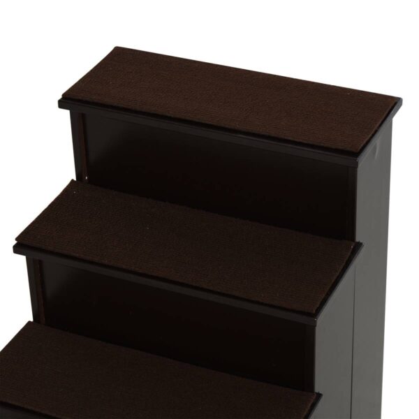 PawHut Haustiertreppe dunkelbraun MDF B/H/L: ca. 40x54,2x59 cm – Bild 5