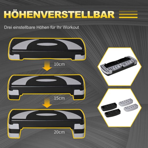 HOMCOM Steppbrett schwarz Kunststoff B/H/L: ca. 31x20x80 cm – Bild 5