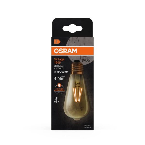 OSRAM LED-Leuchtmittel Edison Filamentlampe Vintage 1906 AC32351 E27 OSRAM LED-Leuchtmittel Edison Filamentlampe Vintage 1906 AC32351 E27 – Bild 2