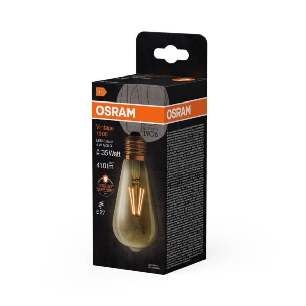 OSRAM LED-Leuchtmittel Edison Filamentlampe Vintage 1906 AC32351 E27 OSRAM LED-Leuchtmittel Edison Filamentlampe Vintage 1906 AC32351 E27 – Bild 3