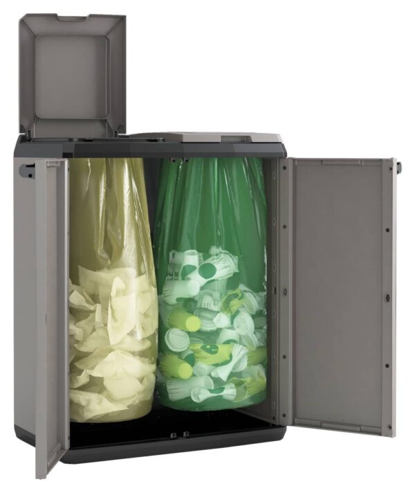 Keter Recyclingschrank Split Basic grau Kunststoff B/H/T: ca. 68x85x39 cm Keter Recyclingschrank Split Basic grau Kunststoff B/H/T: ca. 68x85x39 cm – Bild 3