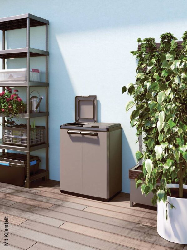 Keter Recyclingschrank Split Basic grau Kunststoff B/H/T: ca. 68x85x39 cm Keter Recyclingschrank Split Basic grau Kunststoff B/H/T: ca. 68x85x39 cm – Bild 5