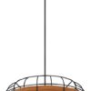 GLOBO Pendelleuchte ELMAR 15665H natur schwarz Metall Kunststoff H/D: ca. 120x35 cm 1 Brennstellen – Bild 4