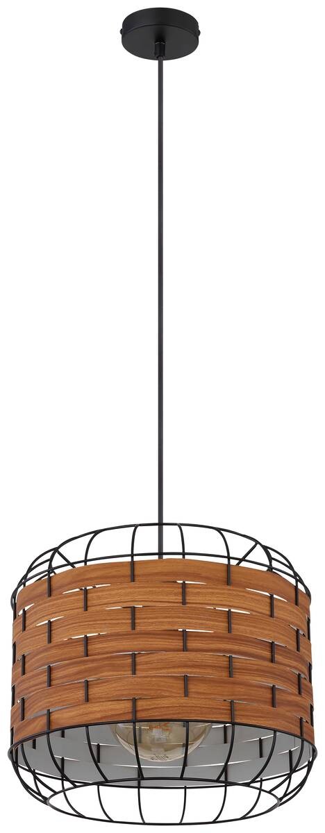 GLOBO Pendelleuchte ELMAR 15665H natur schwarz Metall Kunststoff H/D: ca. 120x35 cm 1 Brennstellen – Bild 4