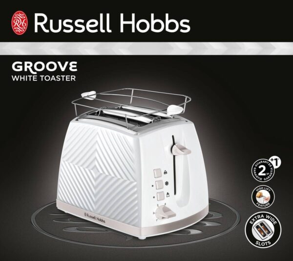 Russell Hobbs Toaster 26391-56 weiß Edelstahl Edelstahl B/H/T: ca. 37x22x18 cm – Bild 2