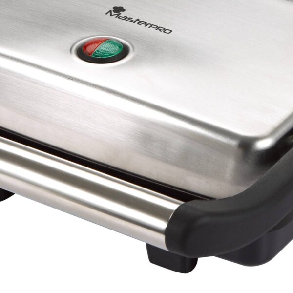 MASTERPRO Kontaktgrill BGMP-9008 silber Kunststoff Edelstahl B/H/T: ca. 35x13x30,5 cm MASTERPRO Kontaktgrill BGMP-9008 silber Kunststoff Edelstahl B/H/T: ca. 35x13x30,5 cm – Bild 4
