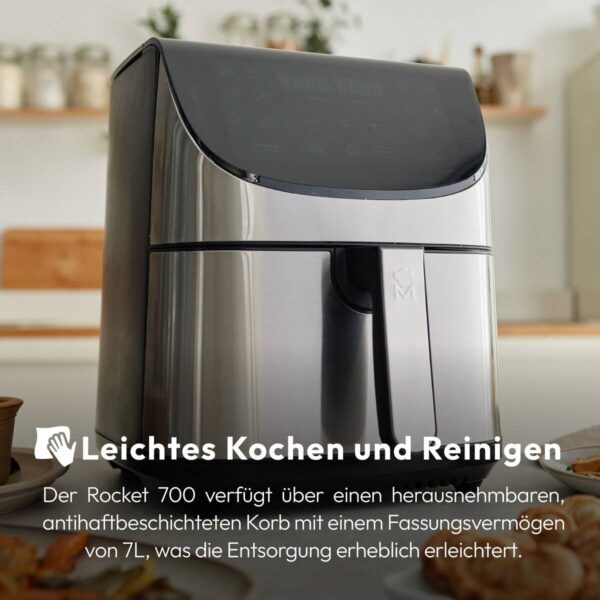 MASTERPRO Heißluftfritteuse BGMP-9309 Rocket silber Kunststoff B/H/T: ca. 42x78x39,5 cm ca. 7,5 l – Bild 2