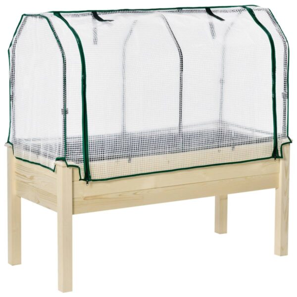 Outsunny Hochbeet natur Holz B/H/L: ca. 55x117x121 cm – Bild 2