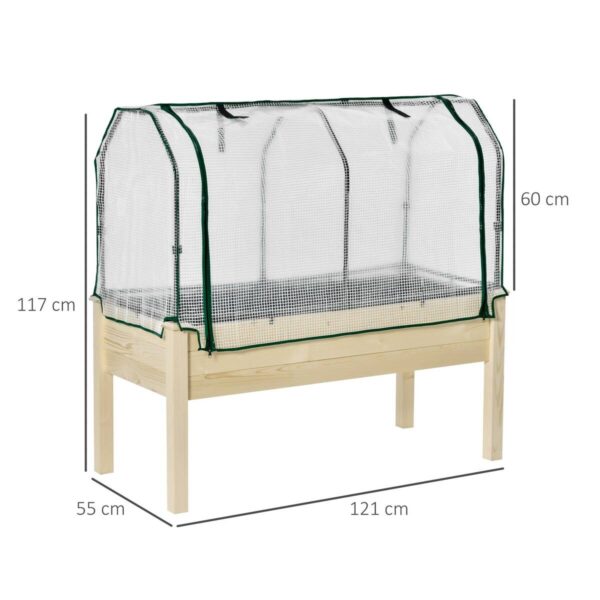 Outsunny Hochbeet natur Holz B/H/L: ca. 55x117x121 cm – Bild 3