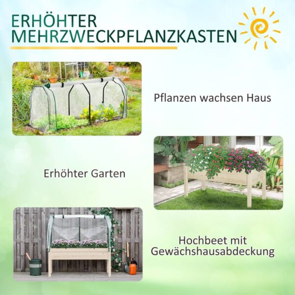 Outsunny Hochbeet natur Holz B/H/L: ca. 55x117x121 cm – Bild 5