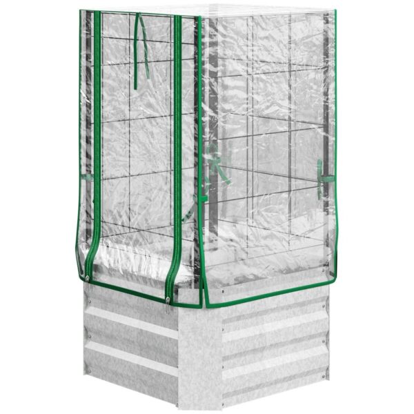 Outsunny Hochbeet silber Stahl B/H/L: ca. 53x90x53 cm Outsunny Hochbeet silber Stahl B/H/L: ca. 53x90x53 cm – Bild 3