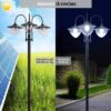 Solarlaterne mit Blumentopf schwarz Aluminium Edelstahl Polypropylen B/H/L: ca. 55x189x60 cm – Bild 5