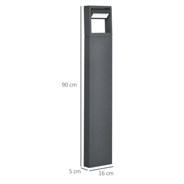 Gartenlampe mit LED dunkelgrau Aluminium Glas Gummi B/H/L: ca. 5x90x16 cm Gartenlampe mit LED dunkelgrau Aluminium Glas Gummi B/H/L: ca. 5x90x16 cm – Bild 4
