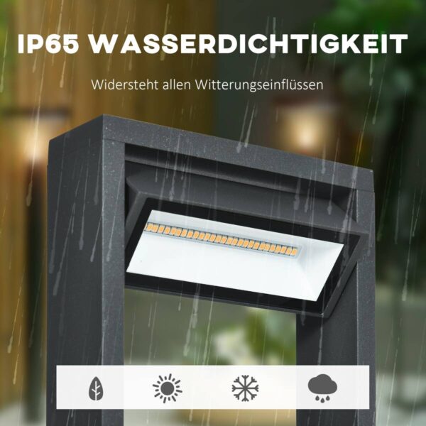 Gartenlampe mit LED dunkelgrau Aluminium Glas Gummi B/H/L: ca. 5x90x16 cm Gartenlampe mit LED dunkelgrau Aluminium Glas Gummi B/H/L: ca. 5x90x16 cm – Bild 5