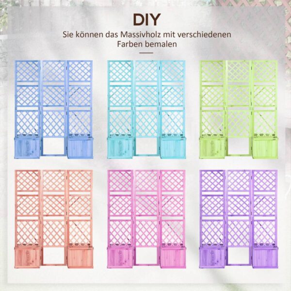 Outsunny Paravent mit Blumenkasten – Bild 2