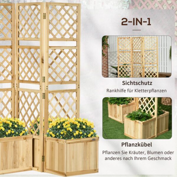 Outsunny Paravent mit Blumenkasten – Bild 4